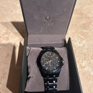 Bulova Black and Silver Chronograph Watch